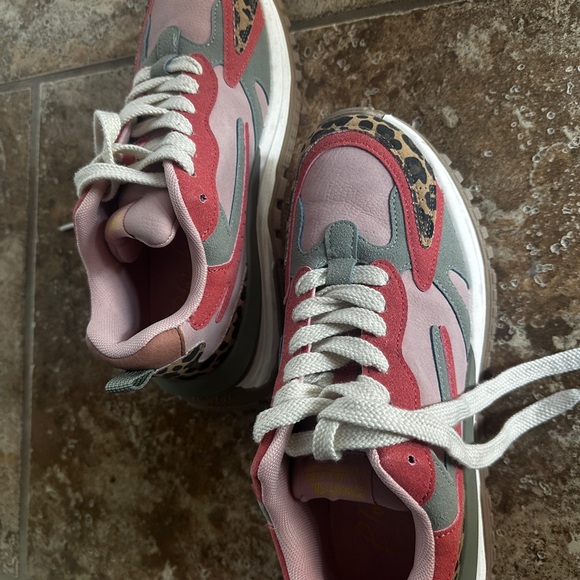 Blowfish Shoes - Blowfish Pink and Green Athletic Shoes with Retro Silhouette
